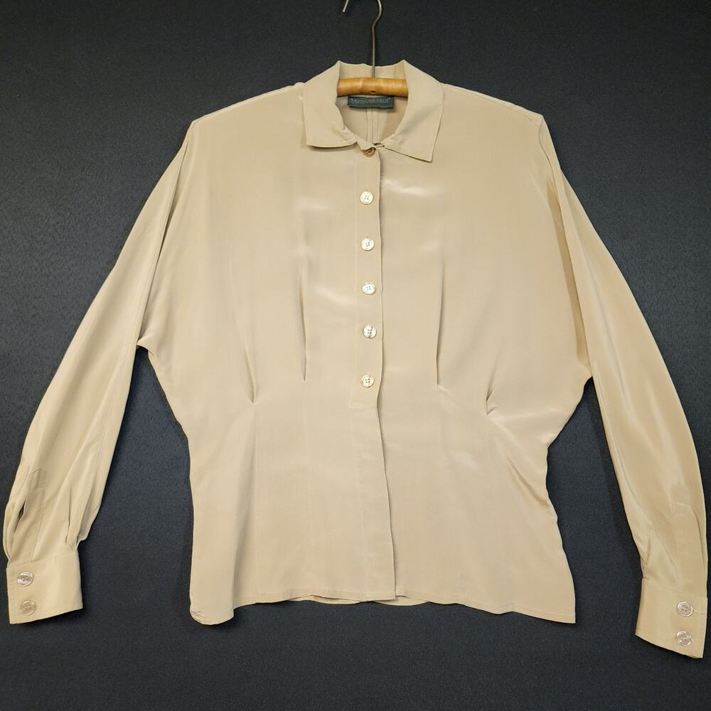 Vintage Harve Benard By Benard Holtzman Womens Button Up Tan Size Small